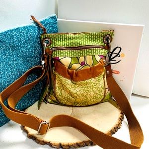 Green Floral Patchwork Crossbody Bag
